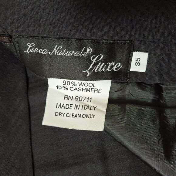 Zignone Dress Pants 35/34 Charcoal Cuffed Wool Cashmere Blend Made in Italy EUC - Picture 8 of 10